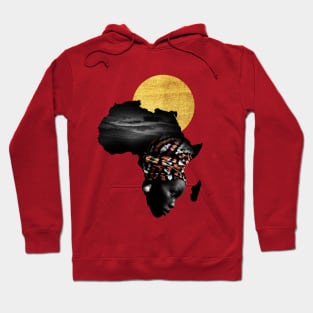 Africa Map Afrocentric Black Woman Portrait Hoodie